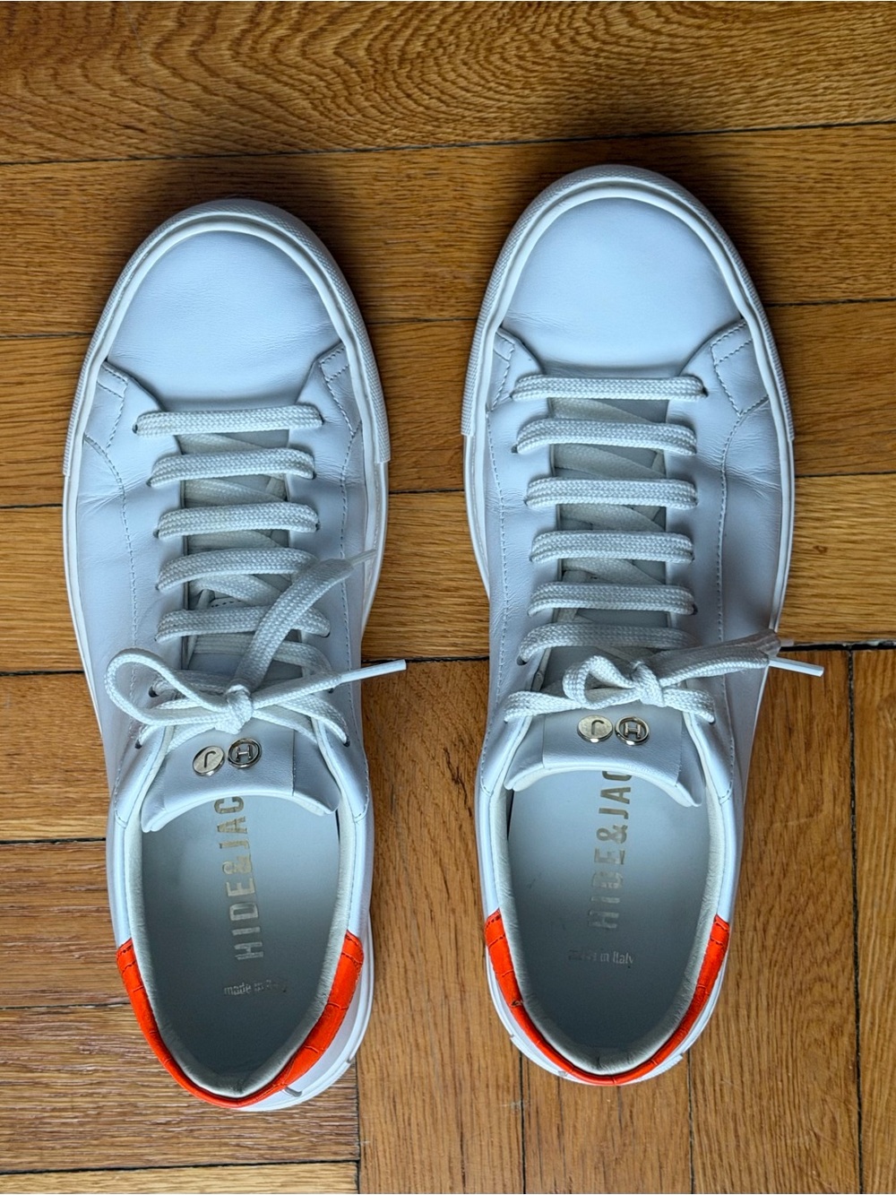 Hide & Jack white leather sneakers, size 43